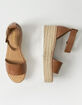 SODA Espadrille Ankle Strap Womens Tan Flatform Sandals image number 5