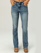 MISS ME Border Pocket Womens Mid Rise Bootcut Jeans image number 3