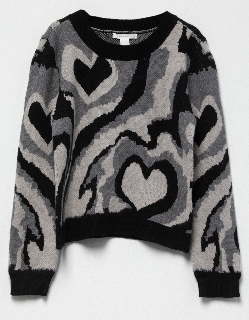 FULL TILT Heart Swirl Girls Sweater image number 1