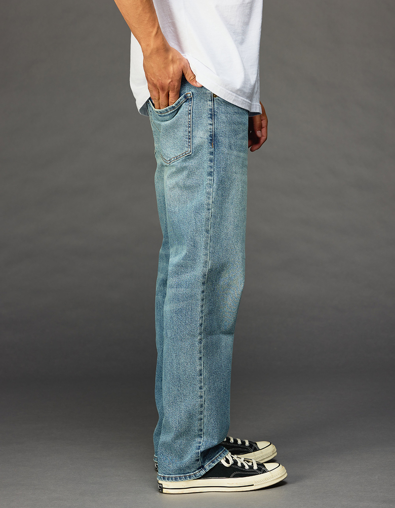 RSQ Mens Straight Medium Wash Denim Jeans image number 2