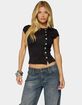 EDIKTED Swapna Asymmetric Button Up Top image number 1