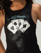 ED HARDY x MGK Lost Cards Rhinestone Womens Tank Top image number 2