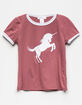WHITE FAWN Unicorn Girls Ringer Tee image number 1