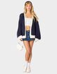 EDIKTED Contrast Chunk Knit Womens Cardigan image number 5