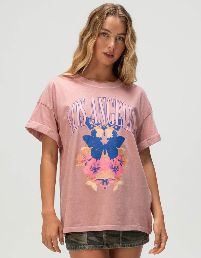 GIRL DANGEROUS Los Angeles Butterflies Womens Oversized Tee image number 0