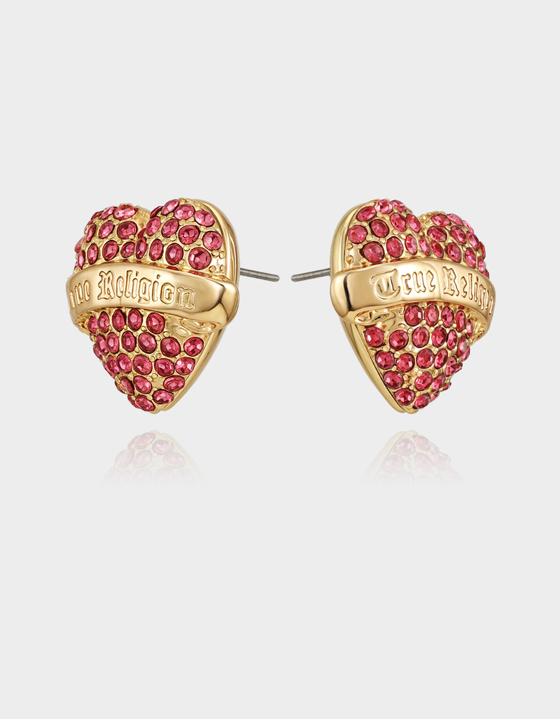 TRUE RELIGION Heart Logo Stud Earrings image number 1