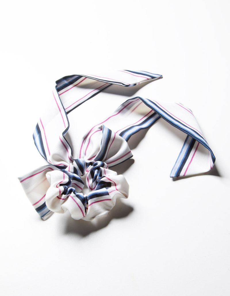 FULL TILT Multi Stripe Bow Pony Scrunchie image number 0