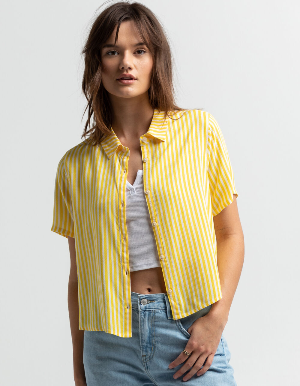 HURLEY Mia Womens Striped Button Up 