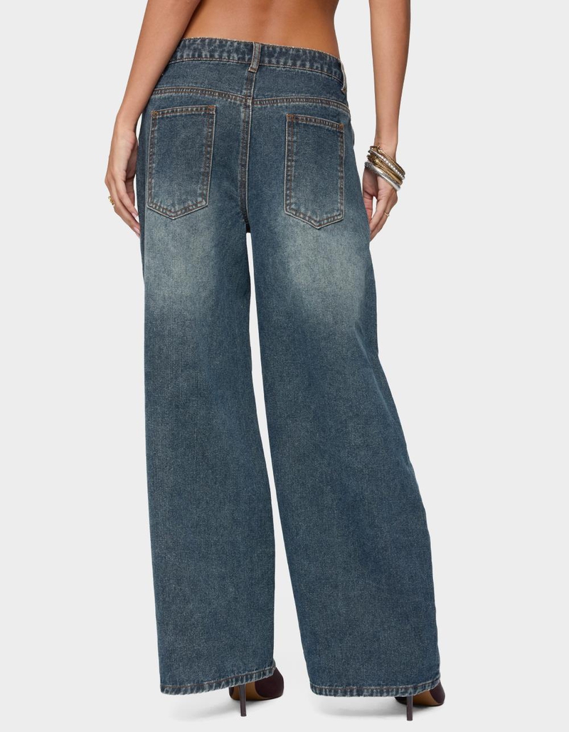 EDIKTED Santi Low Rise Wide Leg Jeans image number 2