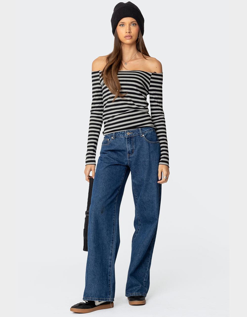 EDIKTED Nelligan Striped Off Shoulder Top image number 2