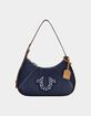 TRUE RELIGION Studded Logo Denim Hobo Bag image number 1