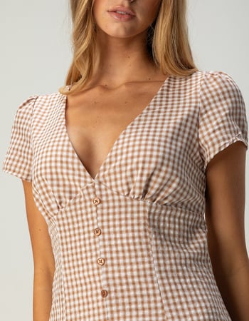 RSQ Womens Button Front Mini Dress Alternative Image