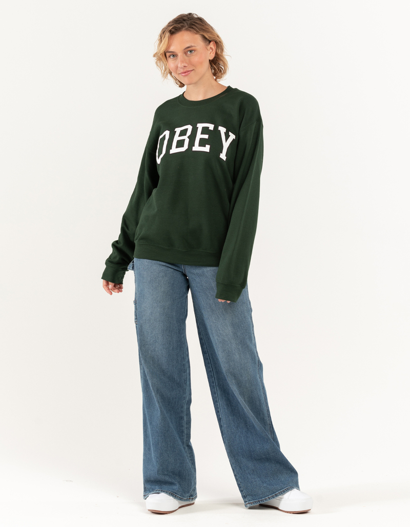 OBEY Academy Womens Crewneck Sweatshirt image number 3