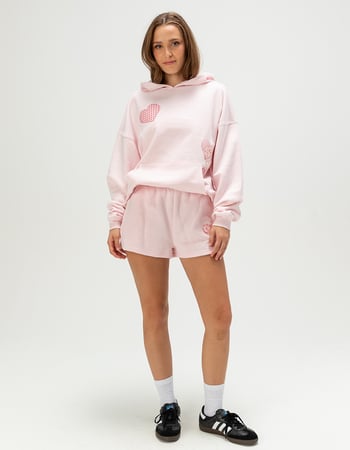 FULL TILT Heart Applique Womens Sweat Shorts Primary Image