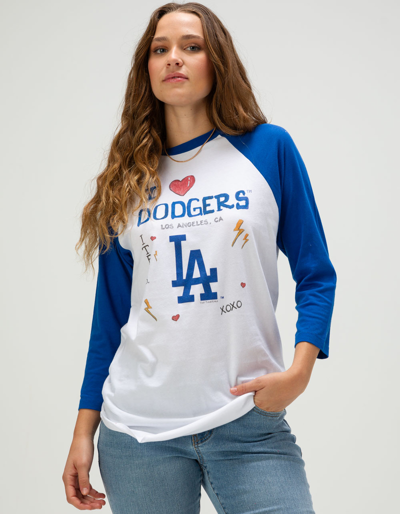 TINY TURNIP Los Angeles Dodgers Womens Raglan Tee image number 0