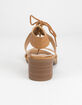 WILD DIVA Lace Up Block Tan Womens Heeled Sandals image number 4