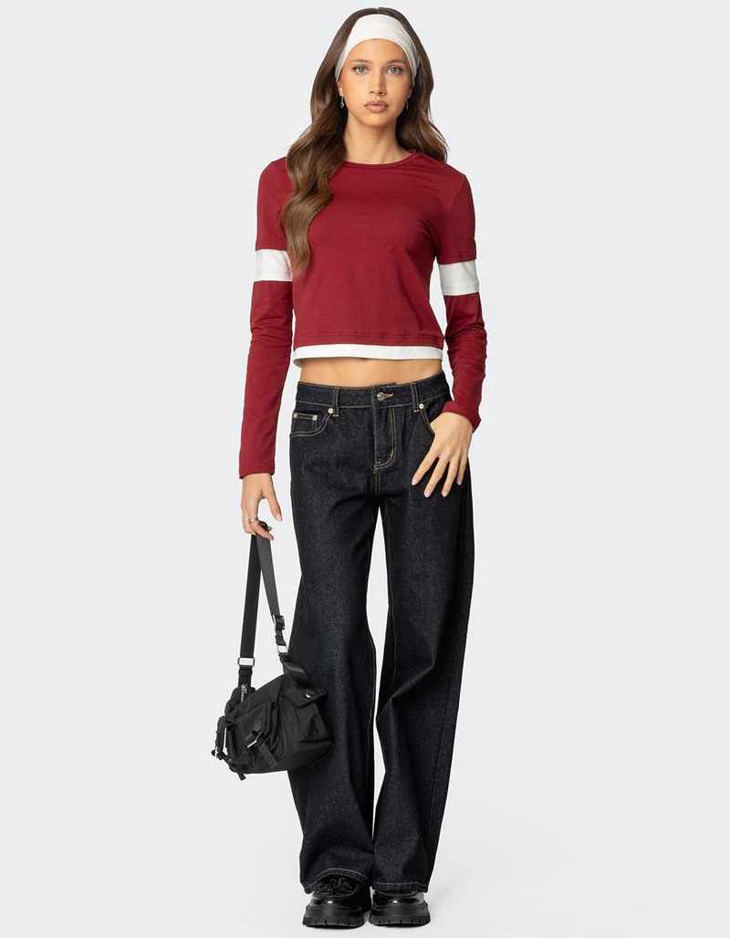 EDIKTED Paula Layered Long Sleeve Tee image number 1