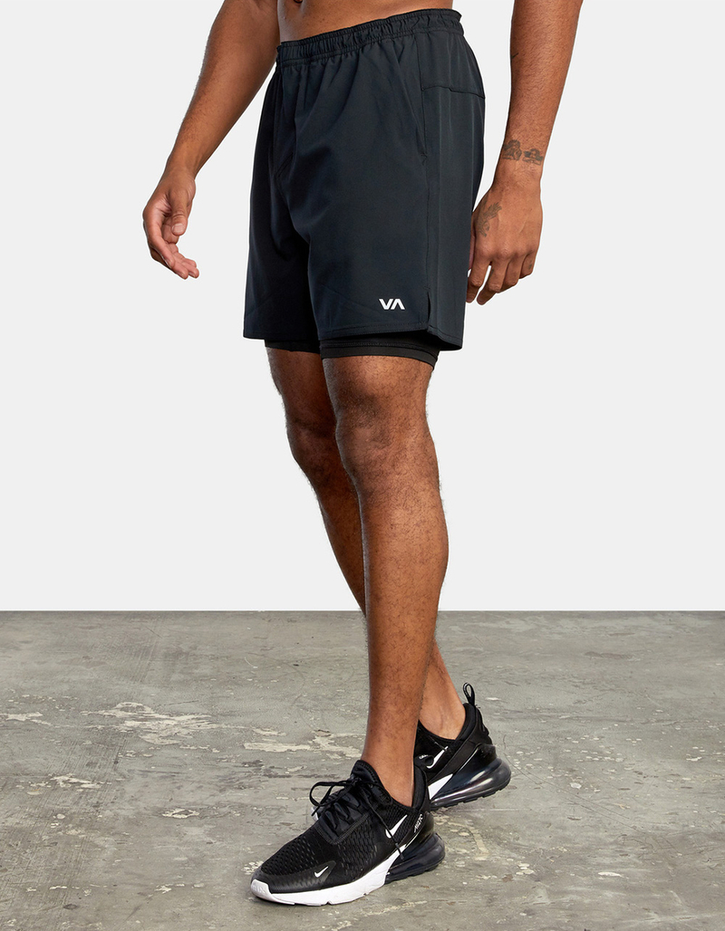 RVCA Yogger Train 2-in-1 Mens 17" Elastic Workout Shorts image number 3