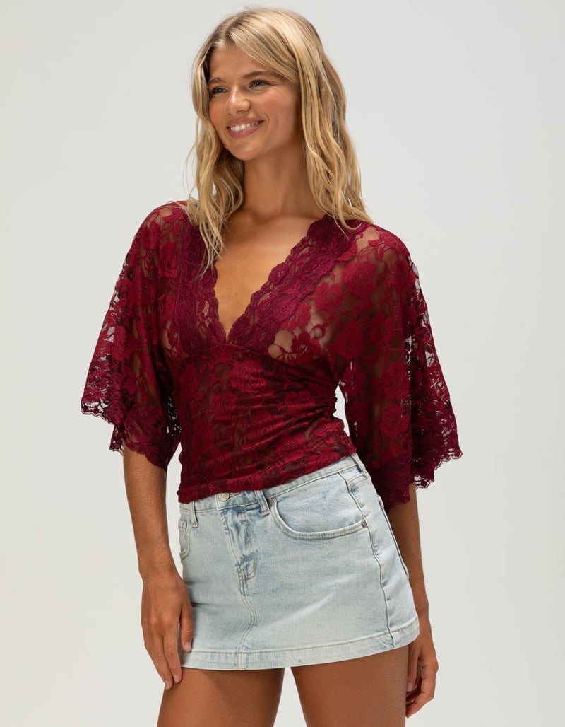 WEST OF MELROSE Womens Lace Top image number 2