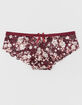 FULL TILT Printed Lace Burgundy Panties image number 1