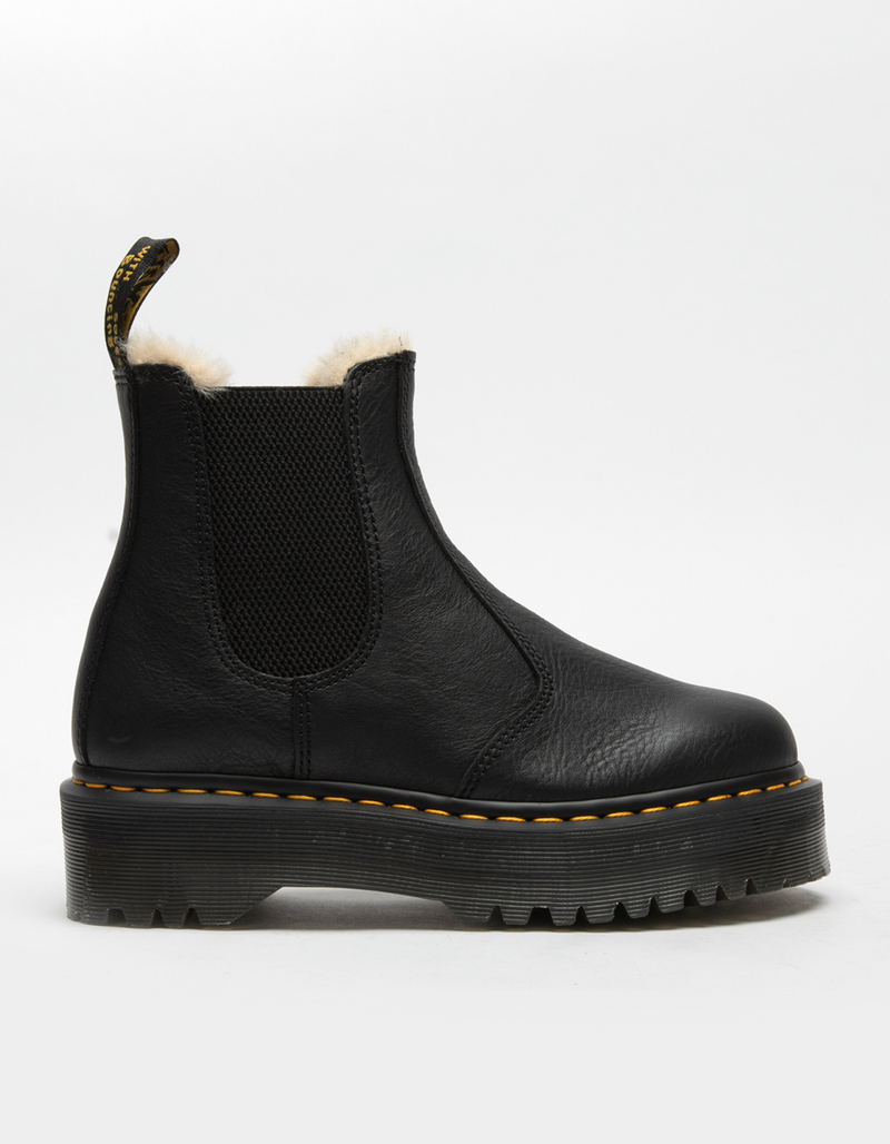DR. MARTENS 2976 Quad Fur Womens Platform Chelsea Boots image number 1