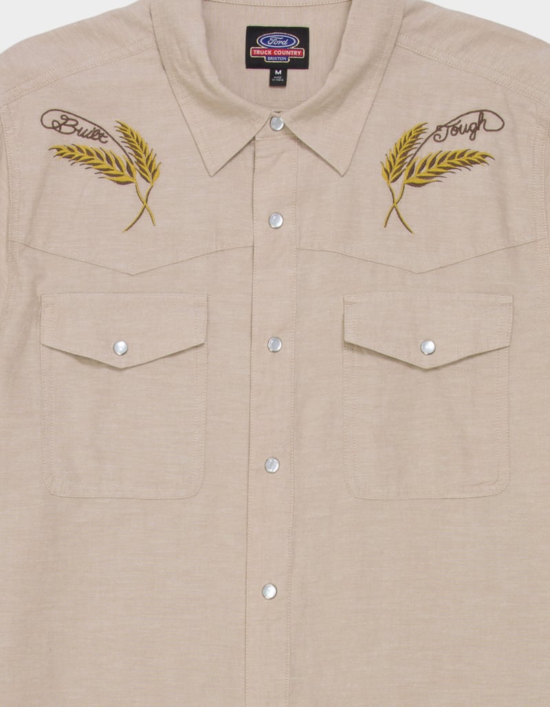 BRIXTON x Ford Mens Western Snap Front Shirt image number 2