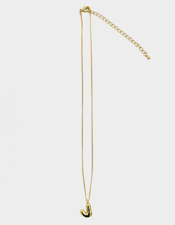 DO EVERYTHING IN LOVE 14K Gold Dipped J Initial Bubble Necklace Primary Image