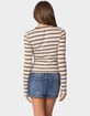 EDIKTED Sivan Striped Long Sleeve Tee image number 5