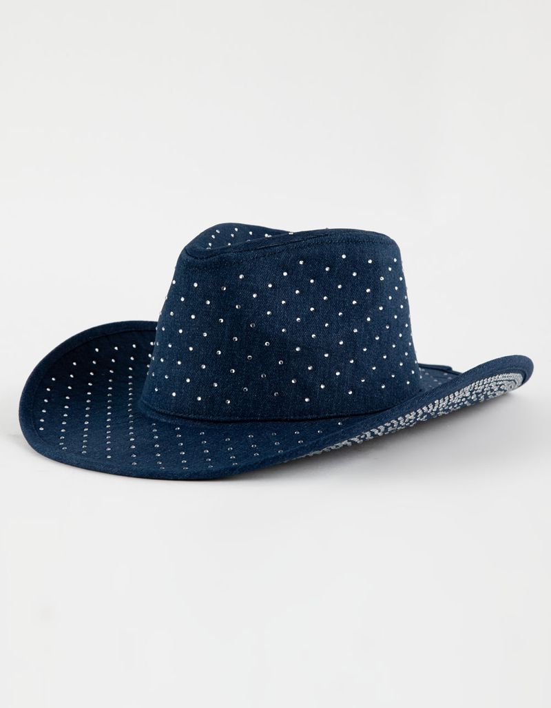 Denim Rhinestone Womens Cowboy Hat image number 0