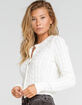 FULL TILT Cable Crew Womens Cream Cardigan image number 2