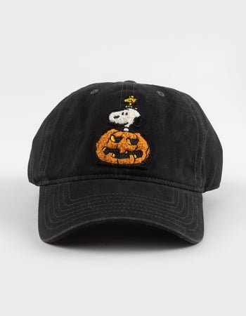 RSQ x Peanuts Halloween Snoopy Jack-O'-Lantern Womens Strapback Dad Hat Alternative Image