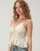 WEST OF MELROSE Womens Lace Flyaway Cami image number 3