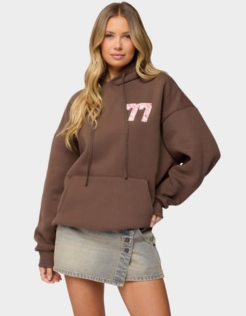 EDIKTED Leopard 77 Oversized Hoodie Primary Image