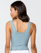 DESTINED Pointelle Rib Womens Blue Tank Top image number 3