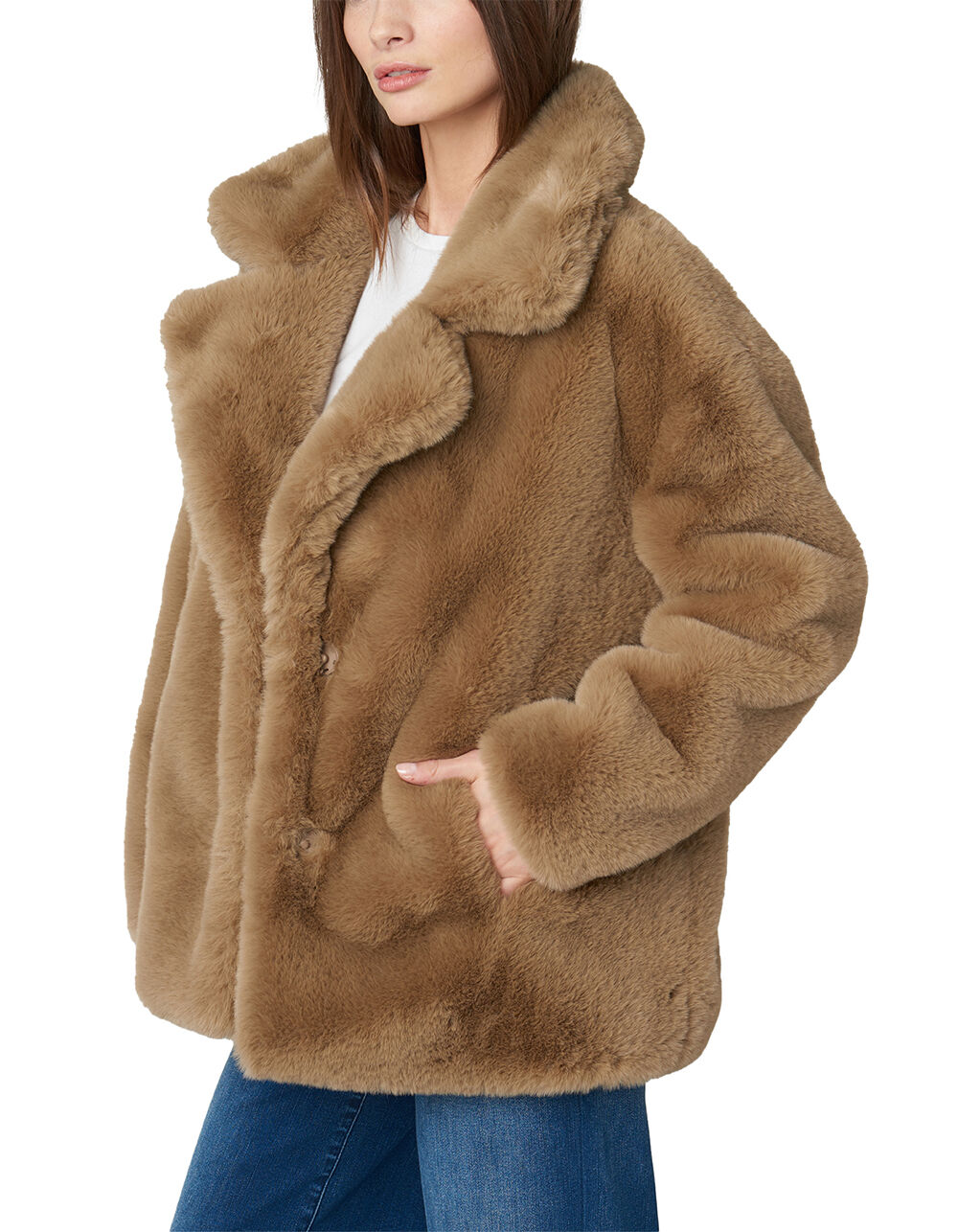 BLANK NYC Iced Frappe Faux Fur Womens Coat - BROWN | Tillys