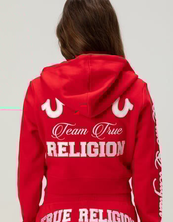 TRUE RELIGION Embroidered Crop Womens Zip-Up Hoodie Alternative Image