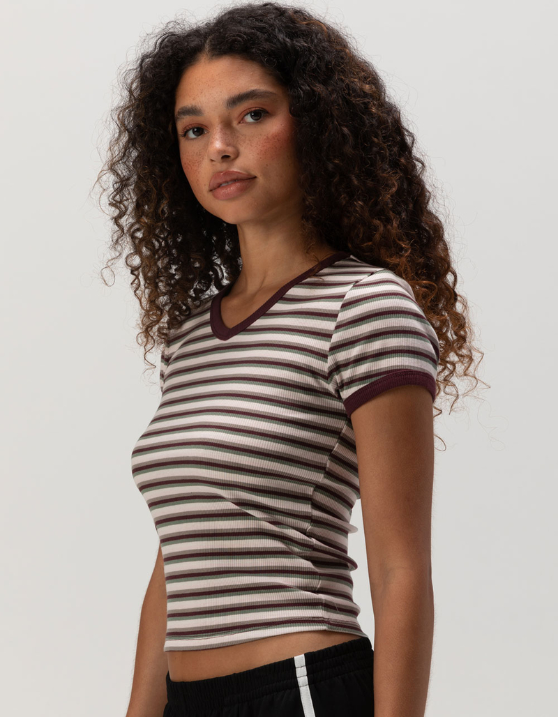 FULL TILT V-Neck Womens Baby Tee image number 2