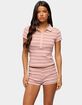EDIKTED Noelia Striped Polo Top image number 1