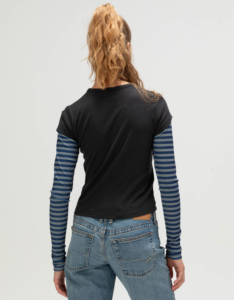 BDG Urban Outfitters Art Studio Womens Long Sleeve 2fer Tee image number 3