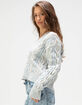 FREE PEOPLE Washed Cable Knit Womens V-Neck Sweater image number 3