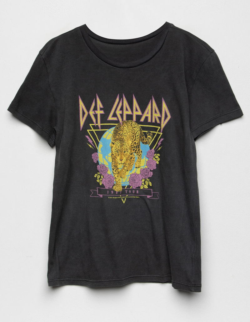 VINYL ICONS Def Leppard Floral Girls Oversized Tee image number 0
