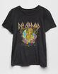 VINYL ICONS Def Leppard Floral Girls Oversized Tee image number 1