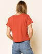 WEST OF MELROSE Roll Through Rust Womens Crop Tee image number 3