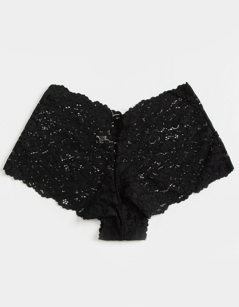 FULL TILT V Lace Black Cheeky Boyshorts image number 1