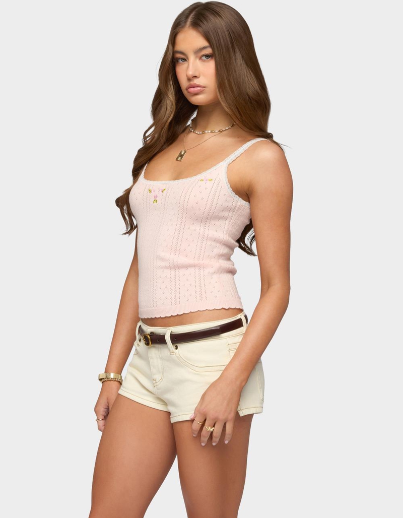 EDIKTED Rosaliee Pointelle Knit Tank Top image number 1