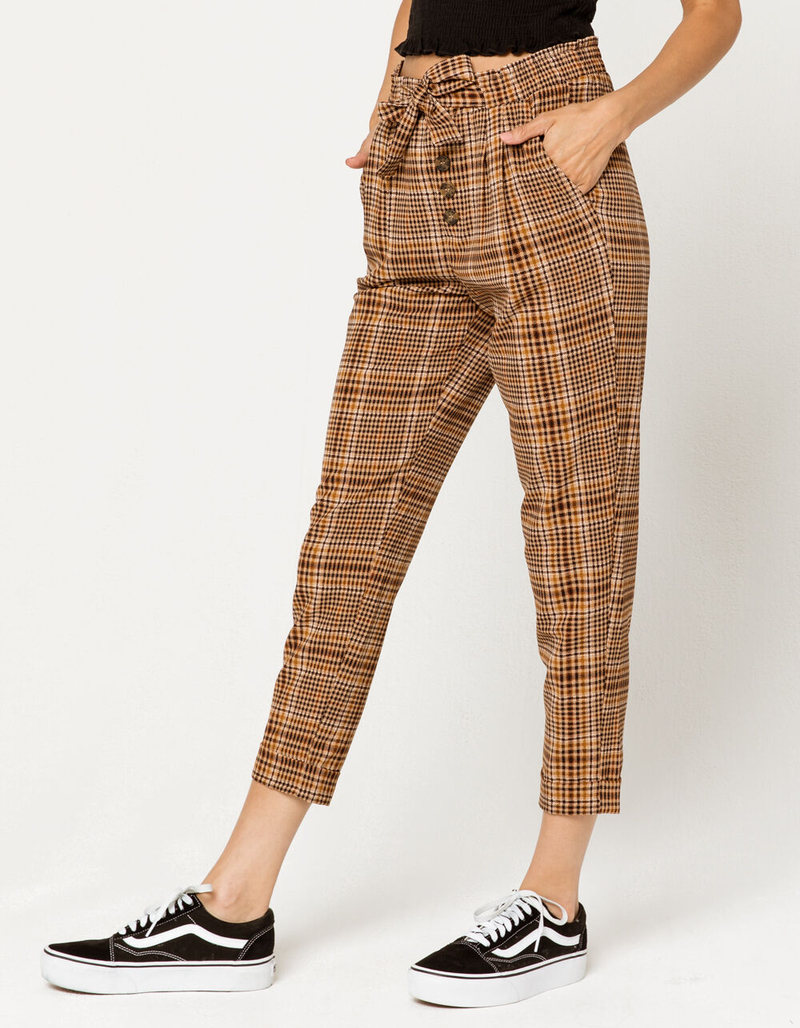 SKY AND SPARROW Tie Waist Button Womens Trouser Pants image number 2