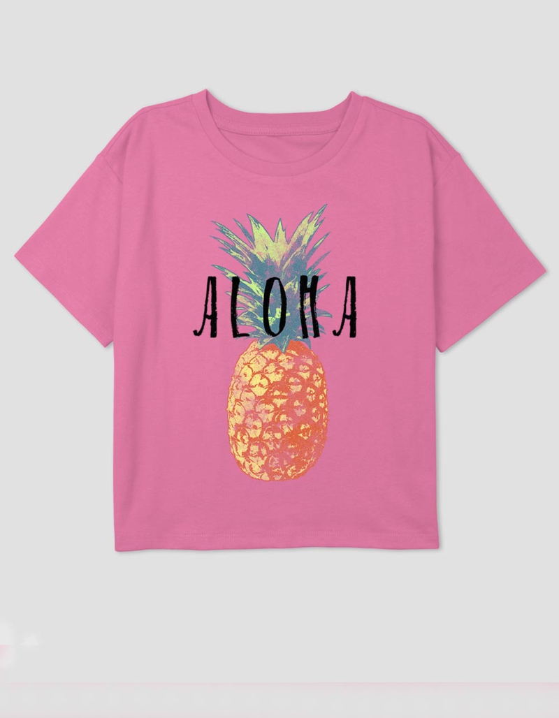 ALOHA Pineapple Girls Crop Tee image number 0