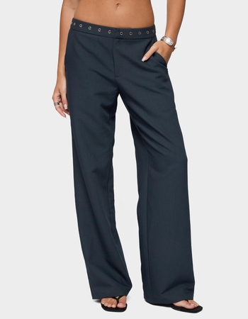 EDIKTED Ayve Eyelet Waist Straight Leg Pants Primary Image