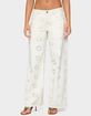 EDIKTED Eyelet Low Rise Wide Leg Jeans image number 1