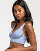 FULL TILT  Deep V Double Strap Medium Blue Bralette image number 2